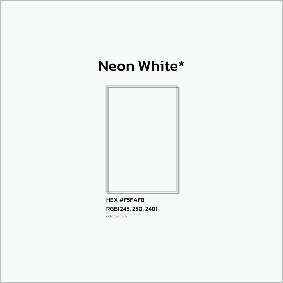 HEX #F5FAF8 Color Name, Color Code, Palettes, Similar Paints, Images