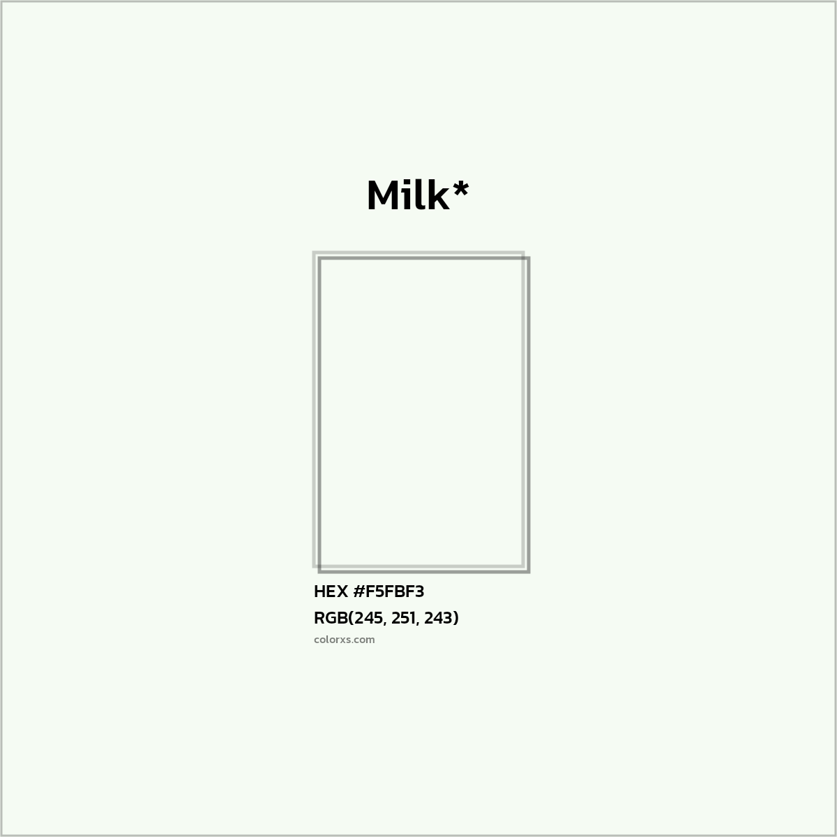 HEX #F5FBF3 Color Name, Color Code, Palettes, Similar Paints, Images