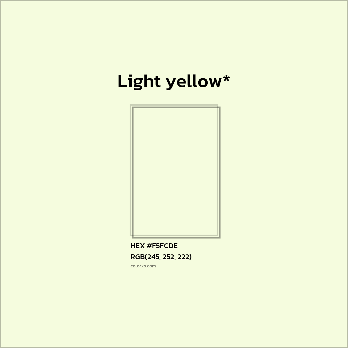 HEX #F5FCDE Color Name, Color Code, Palettes, Similar Paints, Images
