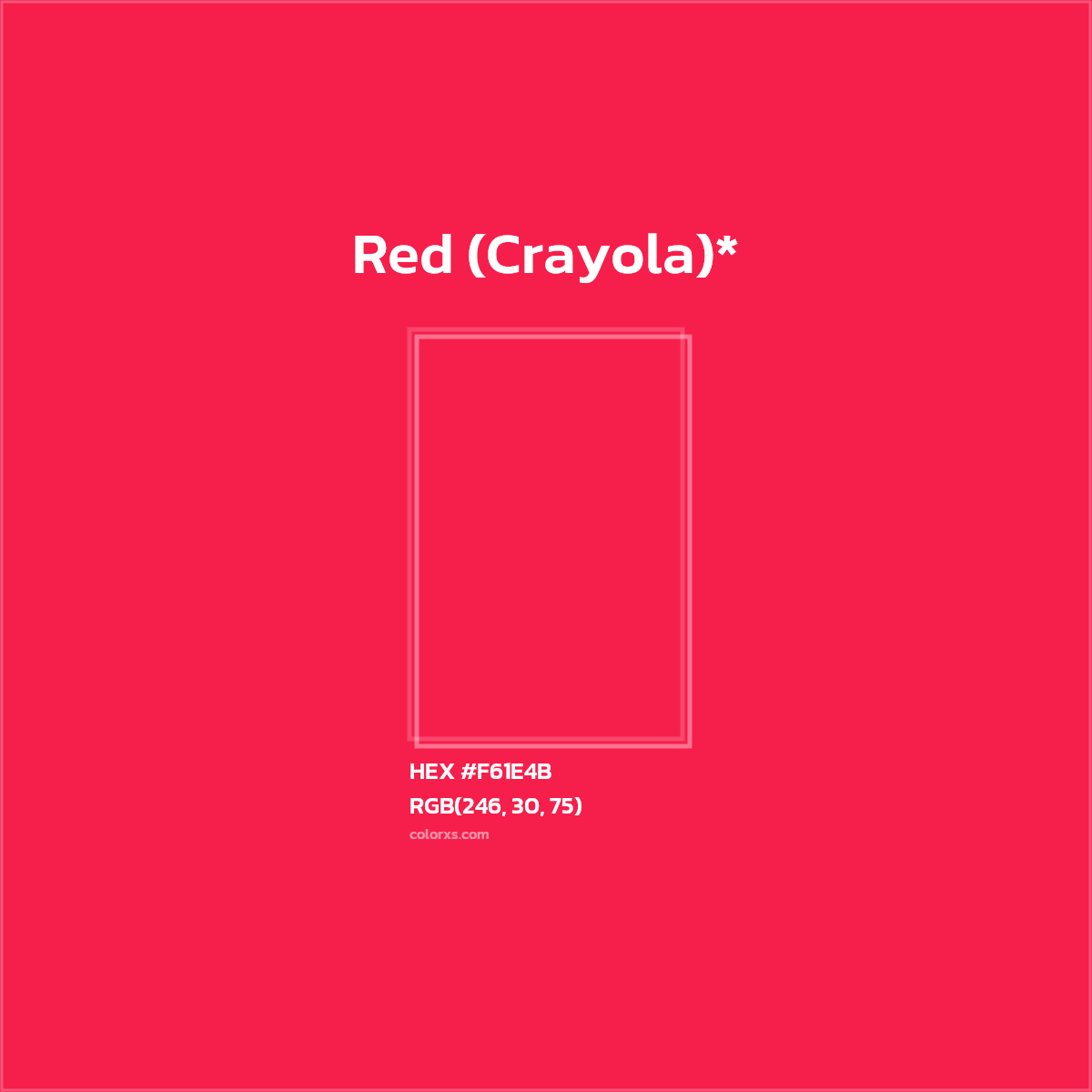HEX #F61E4B Color Name, Color Code, Palettes, Similar Paints, Images