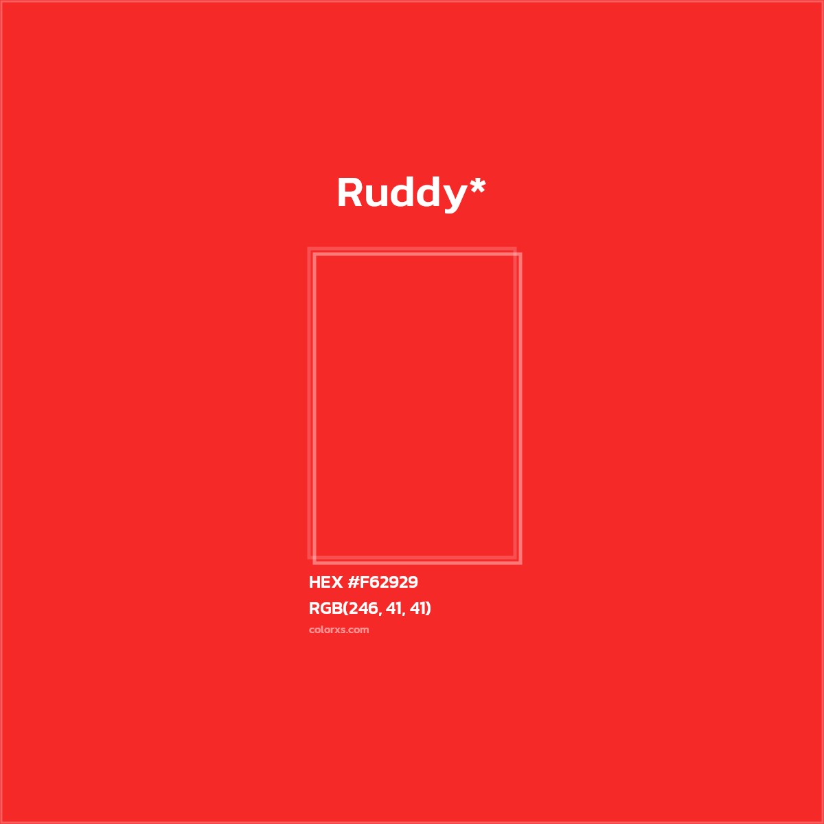 HEX #F62929 Color Name, Color Code, Palettes, Similar Paints, Images