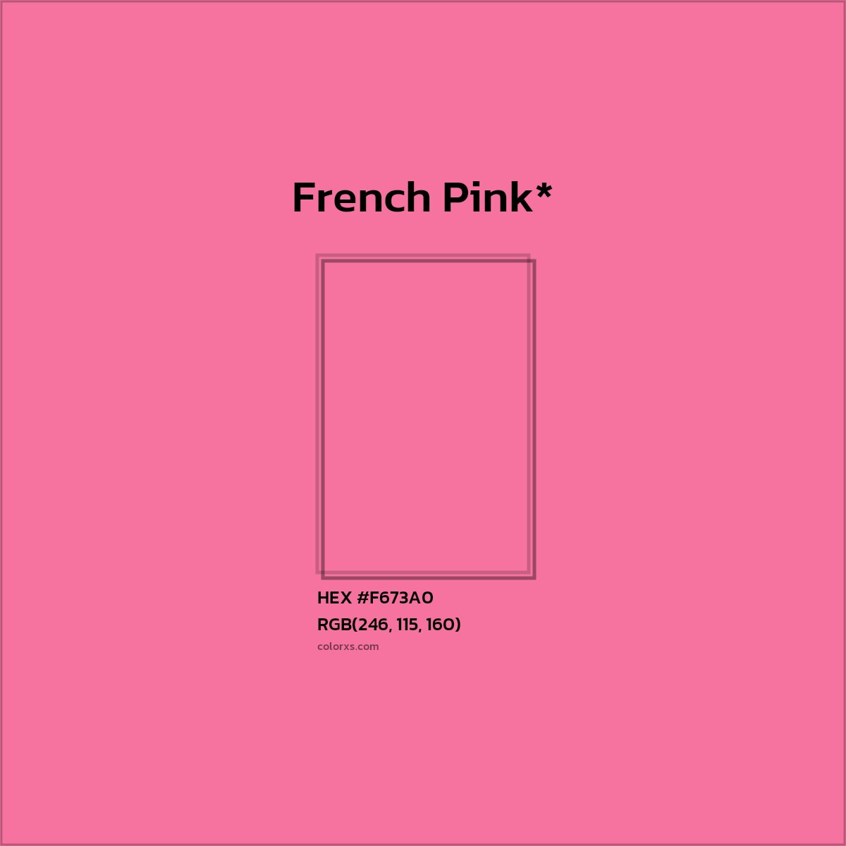 HEX #F673A0 Color Name, Color Code, Palettes, Similar Paints, Images