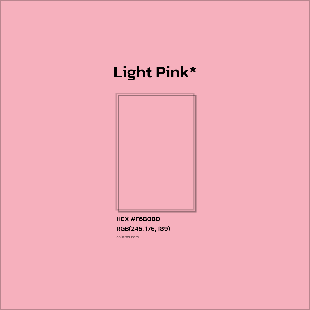 HEX #F6B0BD Color Name, Color Code, Palettes, Similar Paints, Images