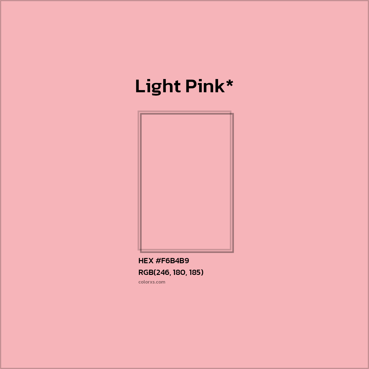 HEX #F6B4B9 Color Name, Color Code, Palettes, Similar Paints, Images