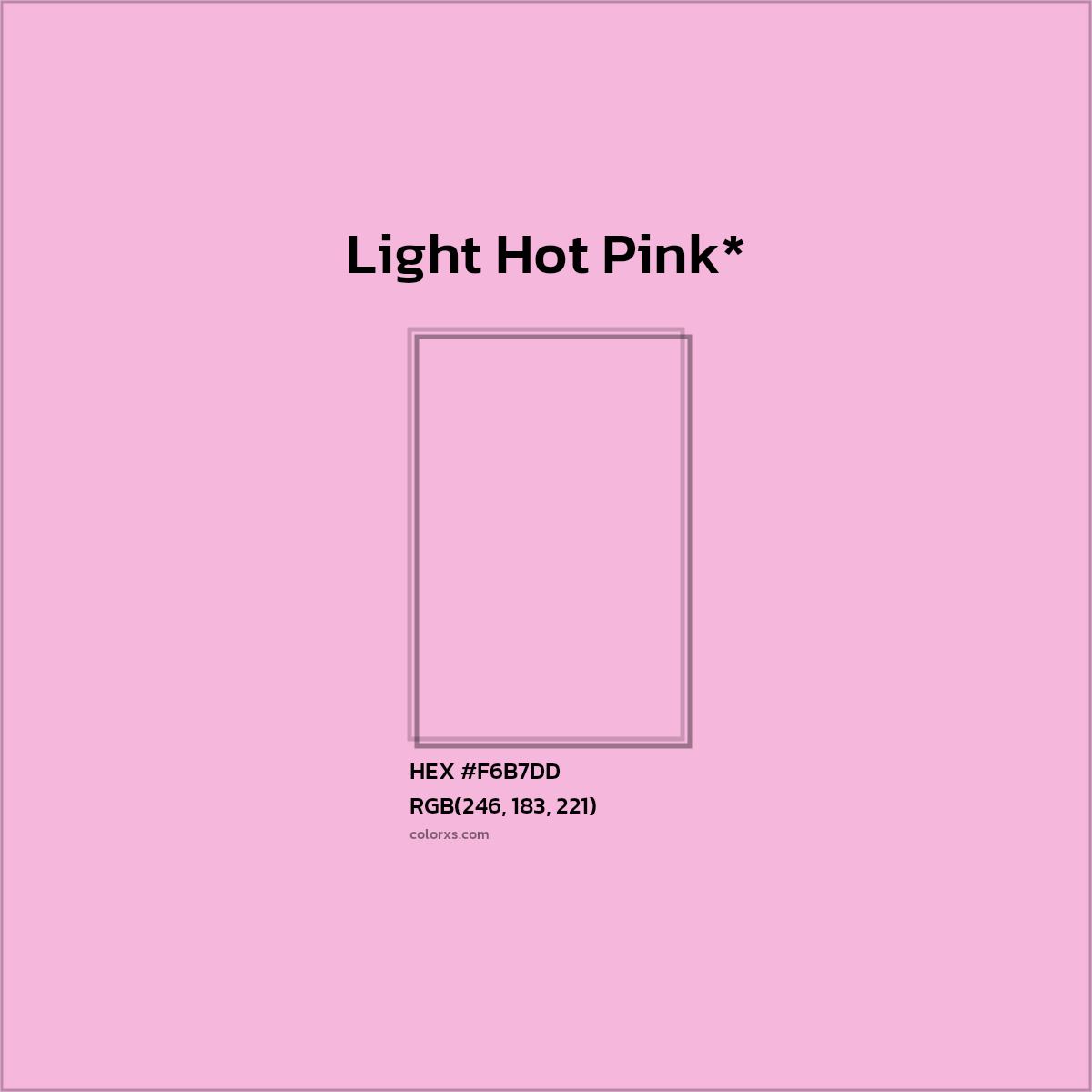 HEX #F6B7DD Color Name, Color Code, Palettes, Similar Paints, Images
