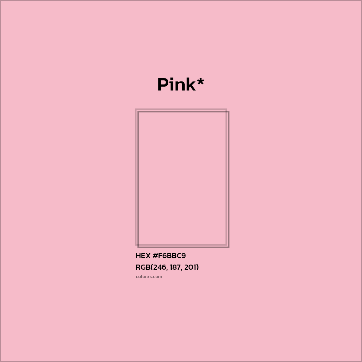 HEX #F6BBC9 Color Name, Color Code, Palettes, Similar Paints, Images