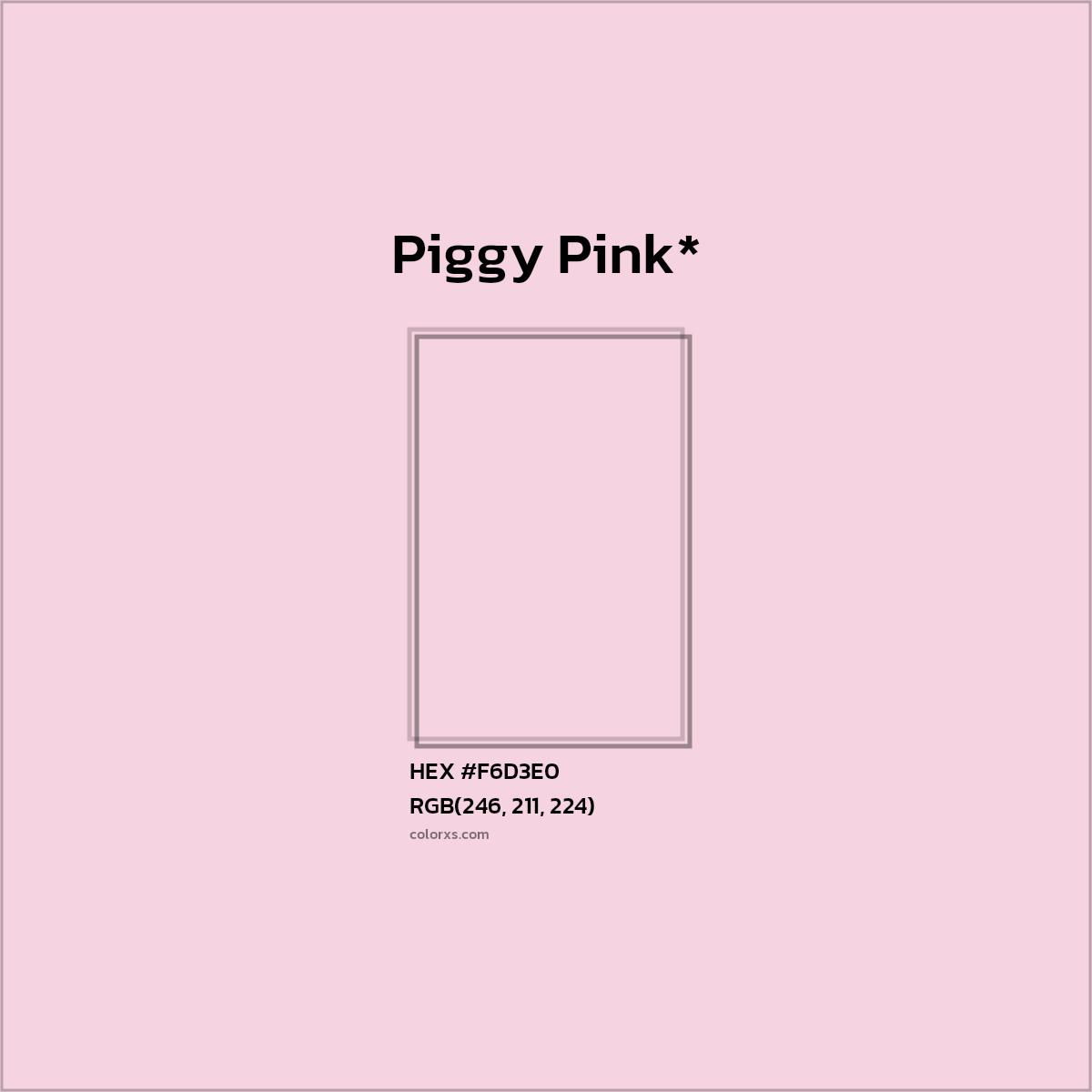 HEX #F6D3E0 Color Name, Color Code, Palettes, Similar Paints, Images