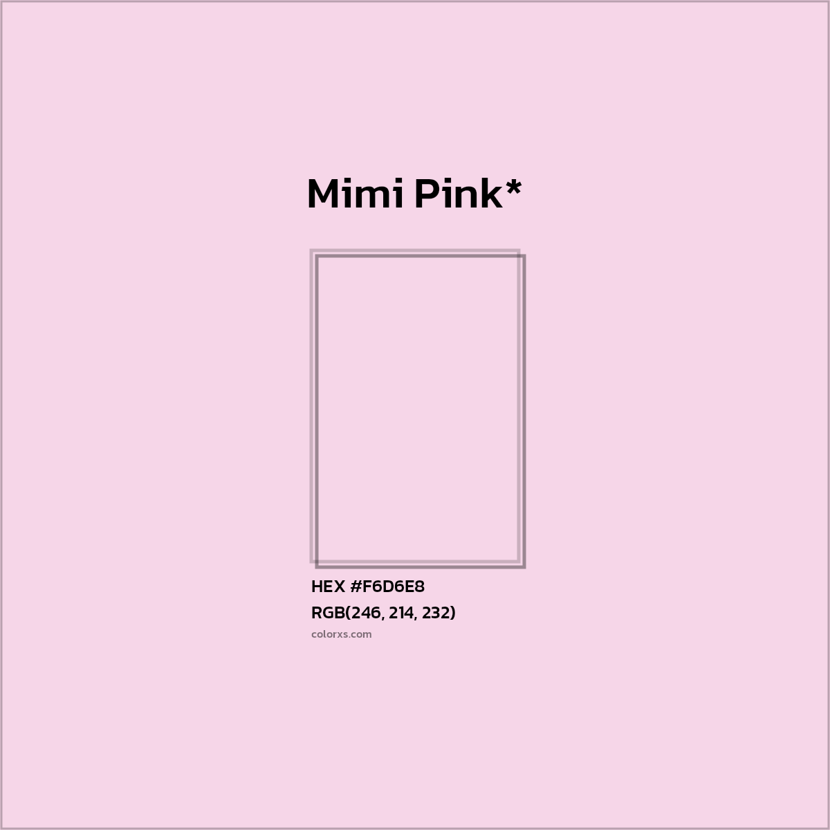 HEX #F6D6E8 Color Name, Color Code, Palettes, Similar Paints, Images