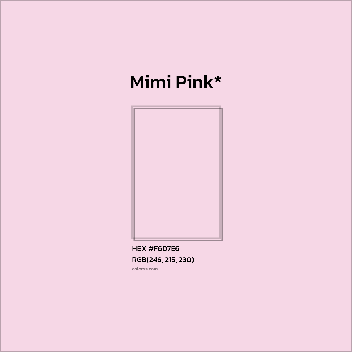 HEX #F6D7E6 Color Name, Color Code, Palettes, Similar Paints, Images