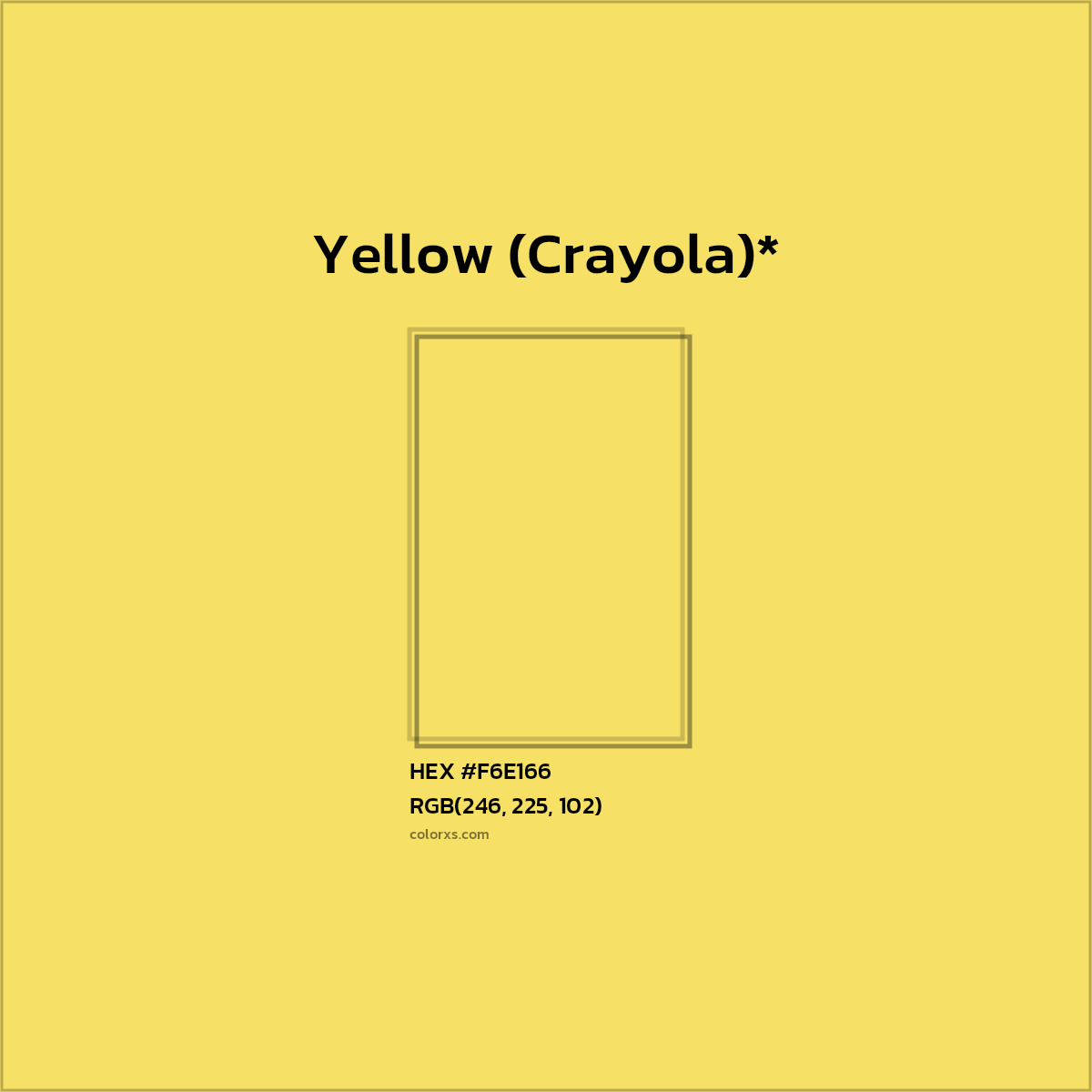 HEX #F6E166 Color Name, Color Code, Palettes, Similar Paints, Images