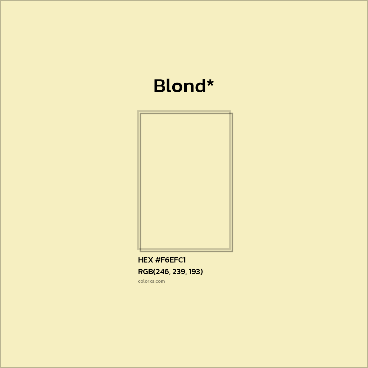 HEX #F6EFC1 Color Name, Color Code, Palettes, Similar Paints, Images