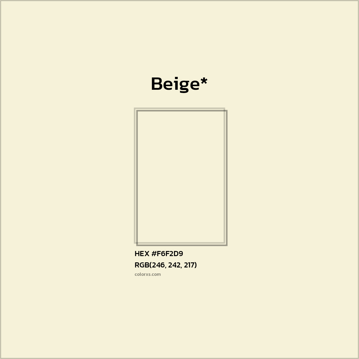 HEX #F6F2D9 Color Name, Color Code, Palettes, Similar Paints, Images