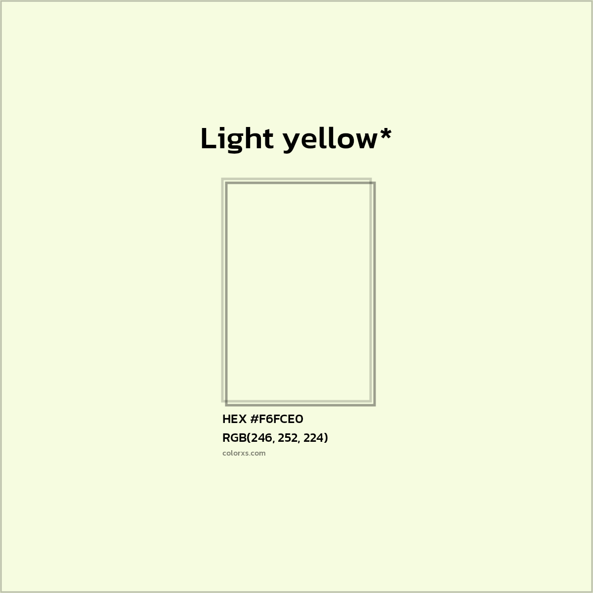 HEX #F6FCE0 Color Name, Color Code, Palettes, Similar Paints, Images