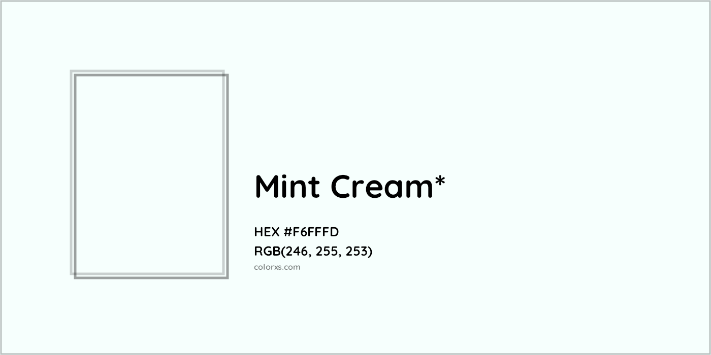 HEX #F6FFFD Color Name, Color Code, Palettes, Similar Paints, Images