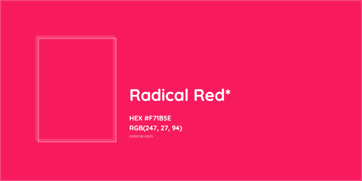 HEX #F71B5E Color Name, Color Code, Palettes, Similar Paints, Images