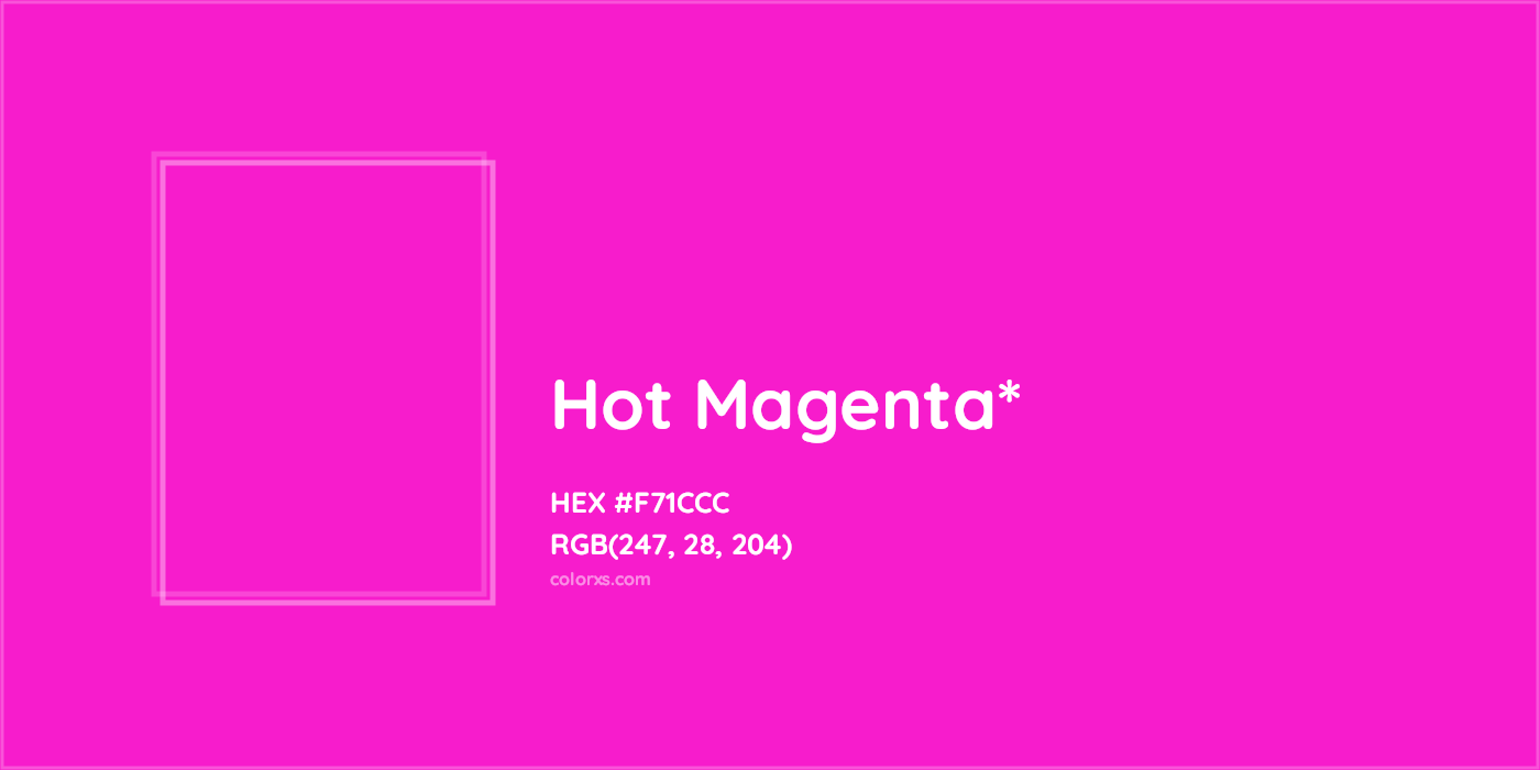 HEX #F71CCC Color Name, Color Code, Palettes, Similar Paints, Images