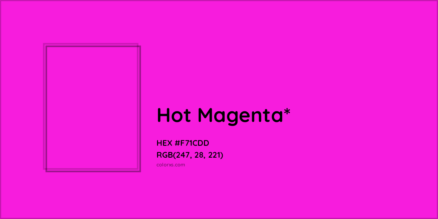 HEX #F71CDD Color Name, Color Code, Palettes, Similar Paints, Images