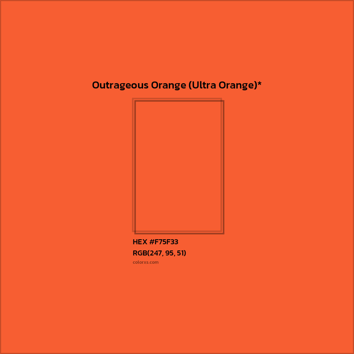 HEX #F75F33 Color Name, Color Code, Palettes, Similar Paints, Images