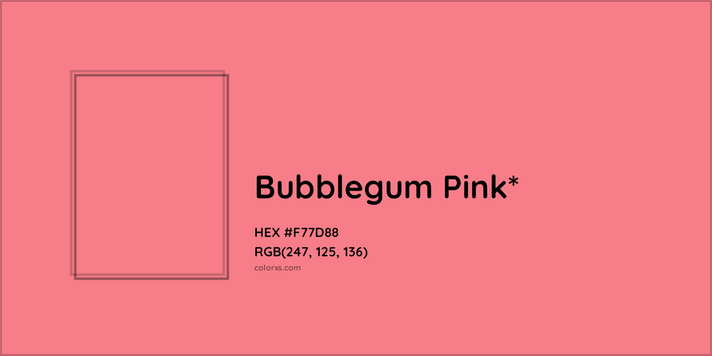HEX #F77D88 Color Name, Color Code, Palettes, Similar Paints, Images