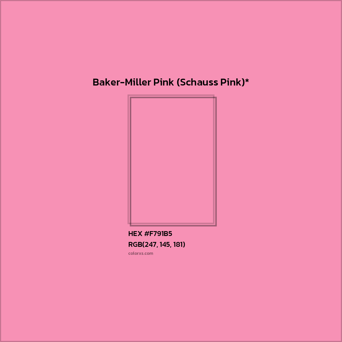 HEX #F791B5 Color Name, Color Code, Palettes, Similar Paints, Images
