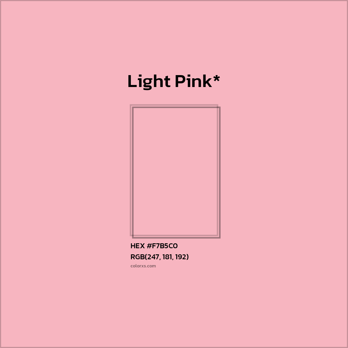 HEX #F7B5C0 Color Name, Color Code, Palettes, Similar Paints, Images