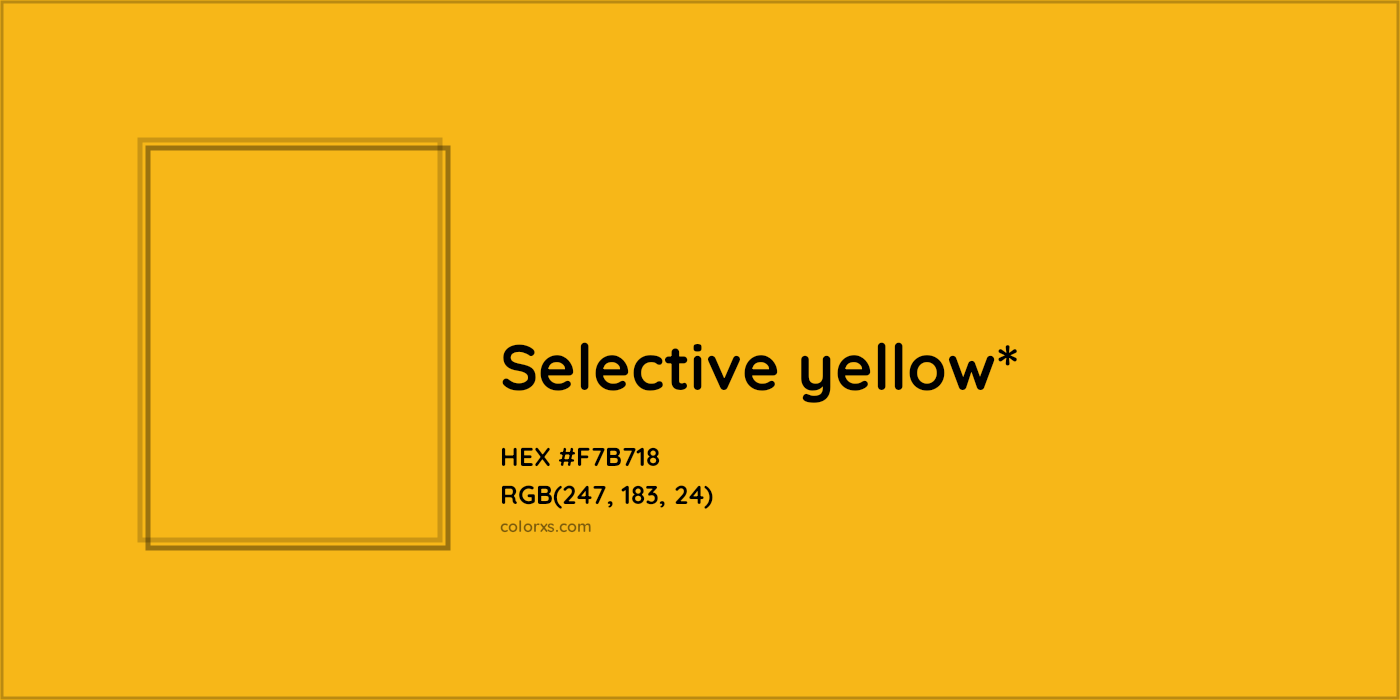 HEX #F7B718 Color Name, Color Code, Palettes, Similar Paints, Images