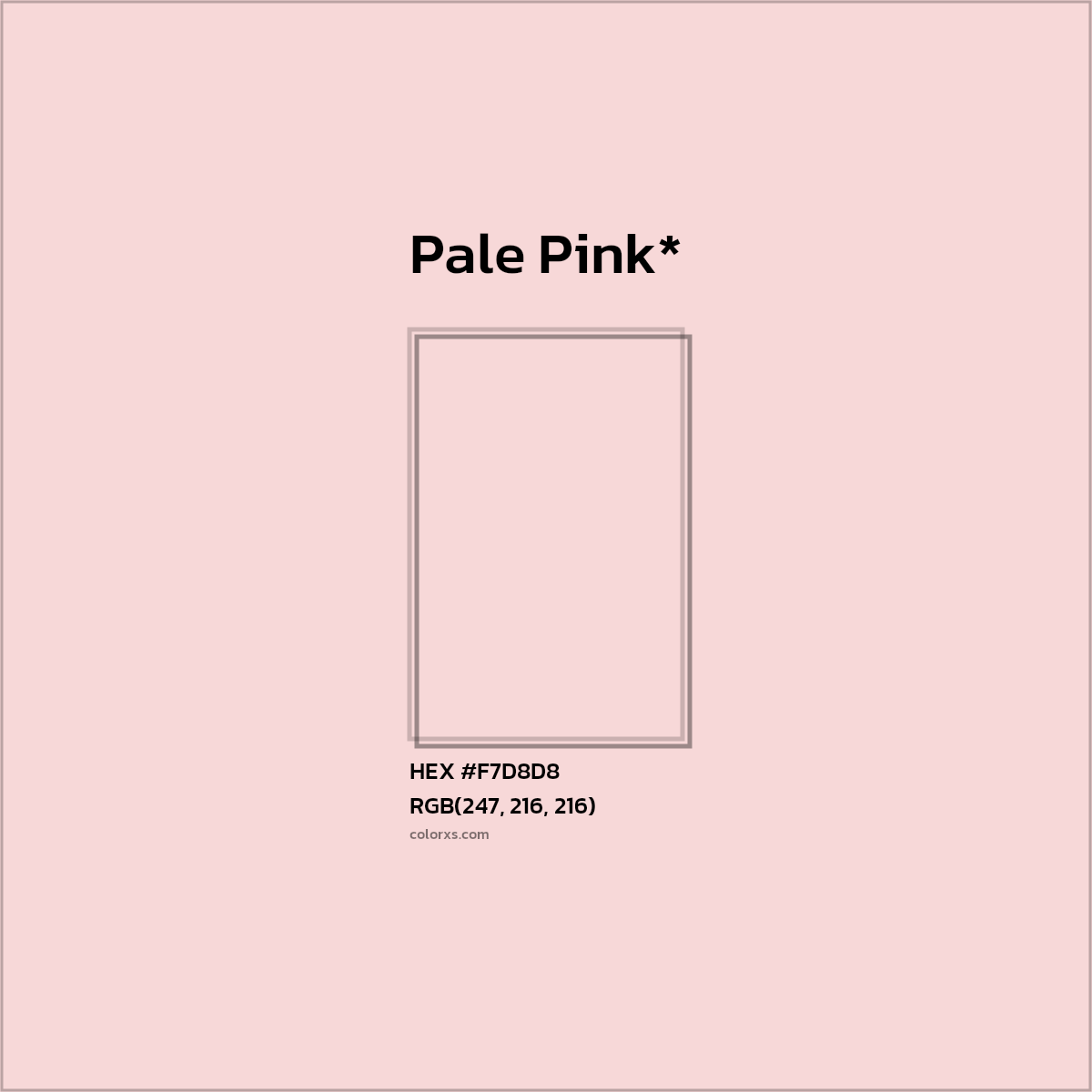 HEX #F7D8D8 Color Name, Color Code, Palettes, Similar Paints, Images