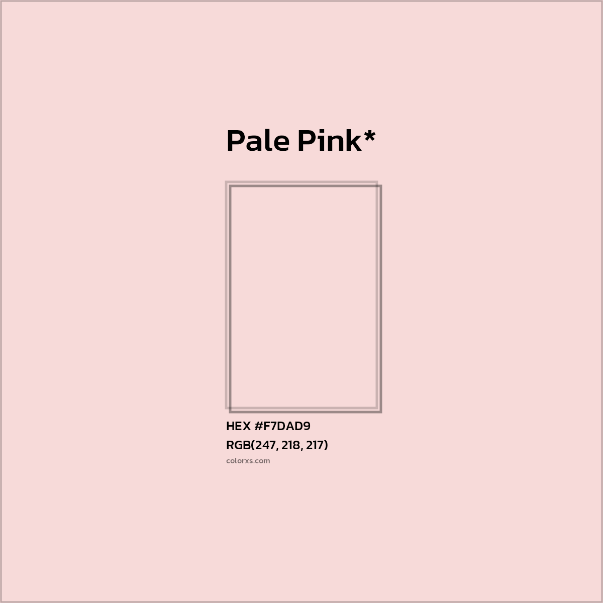 HEX #F7DAD9 Color Name, Color Code, Palettes, Similar Paints, Images