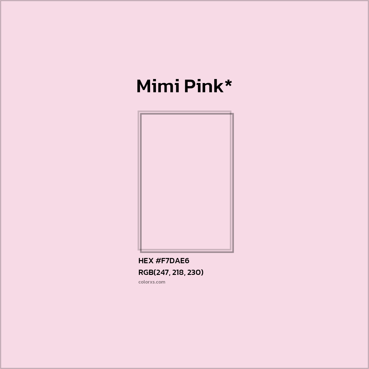 HEX #F7DAE6 Color Name, Color Code, Palettes, Similar Paints, Images