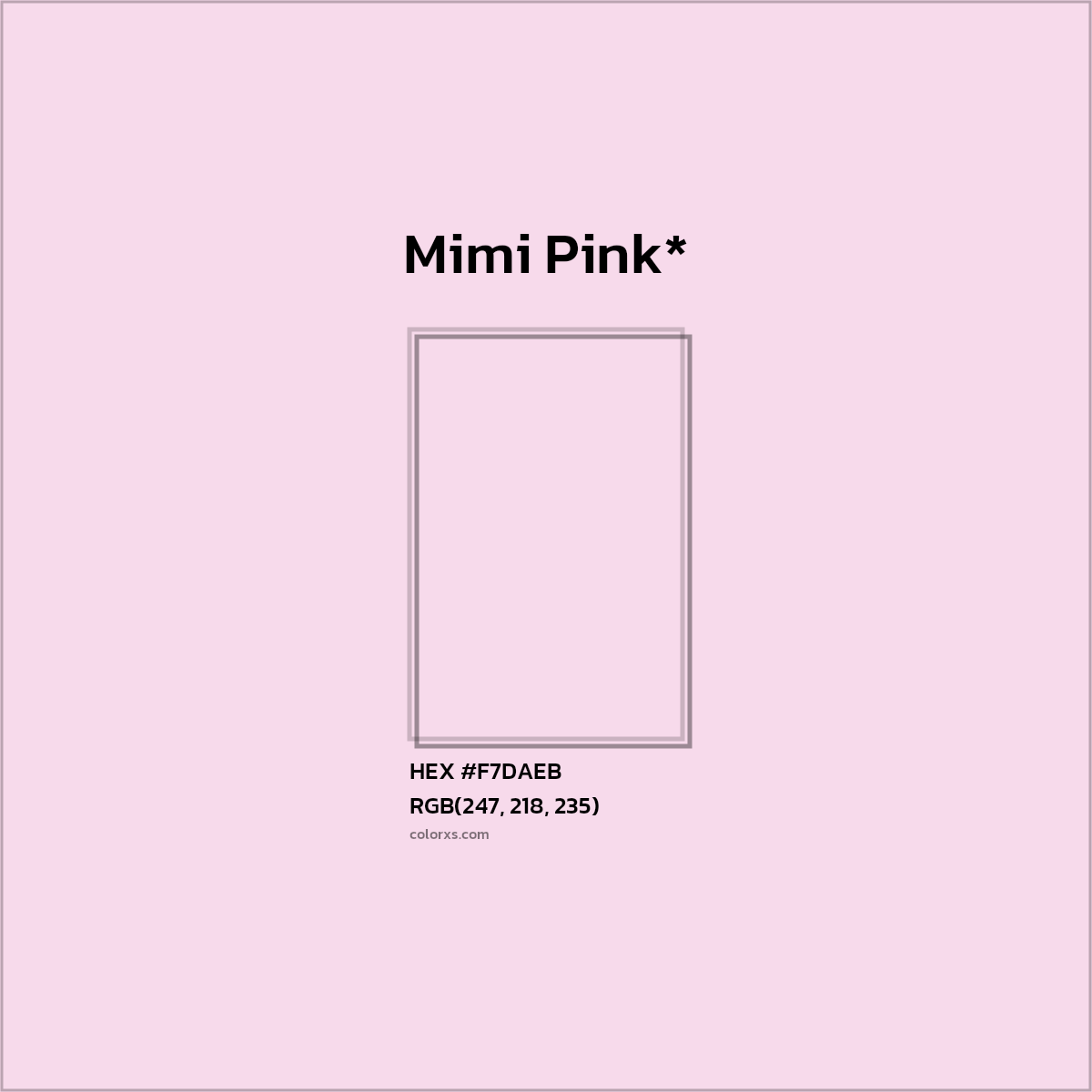 HEX #F7DAEB Color Name, Color Code, Palettes, Similar Paints, Images