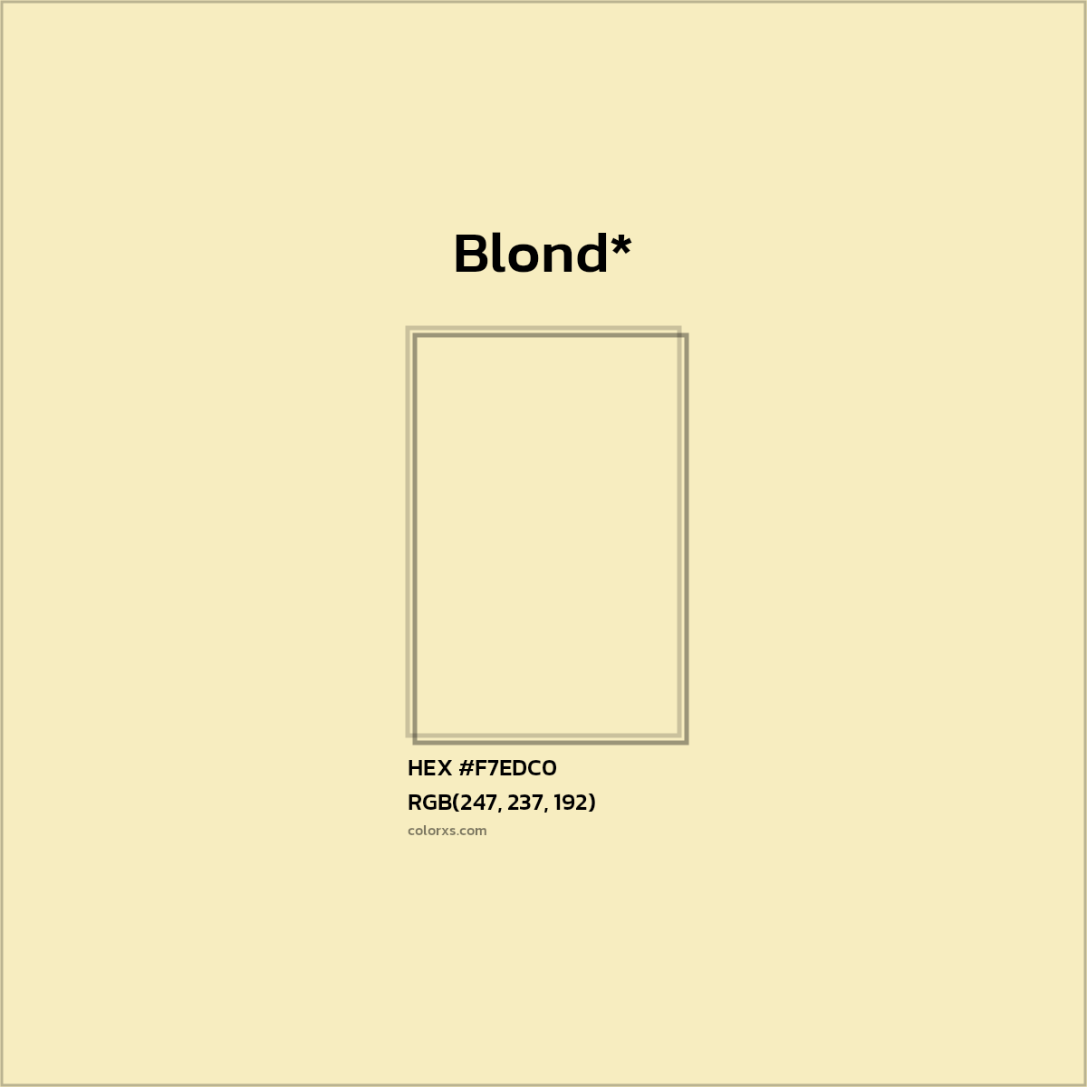 HEX #F7EDC0 Color Name, Color Code, Palettes, Similar Paints, Images