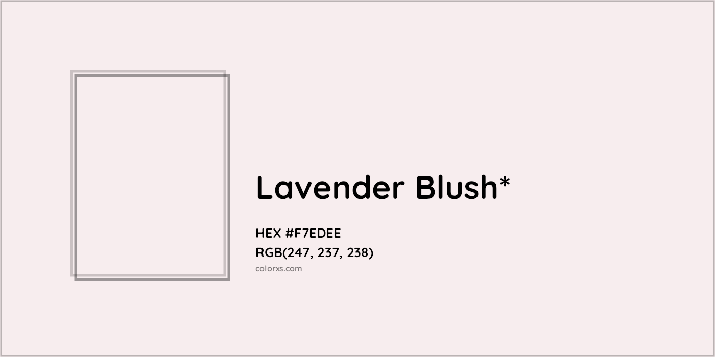 HEX #F7EDEE Color Name, Color Code, Palettes, Similar Paints, Images