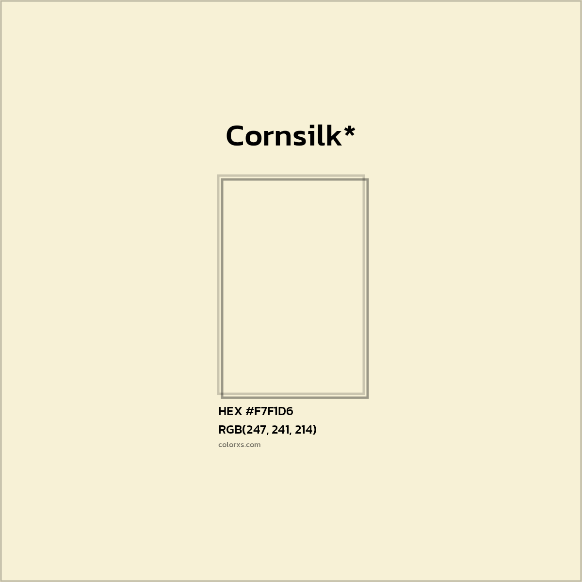 HEX #F7F1D6 Color Name, Color Code, Palettes, Similar Paints, Images