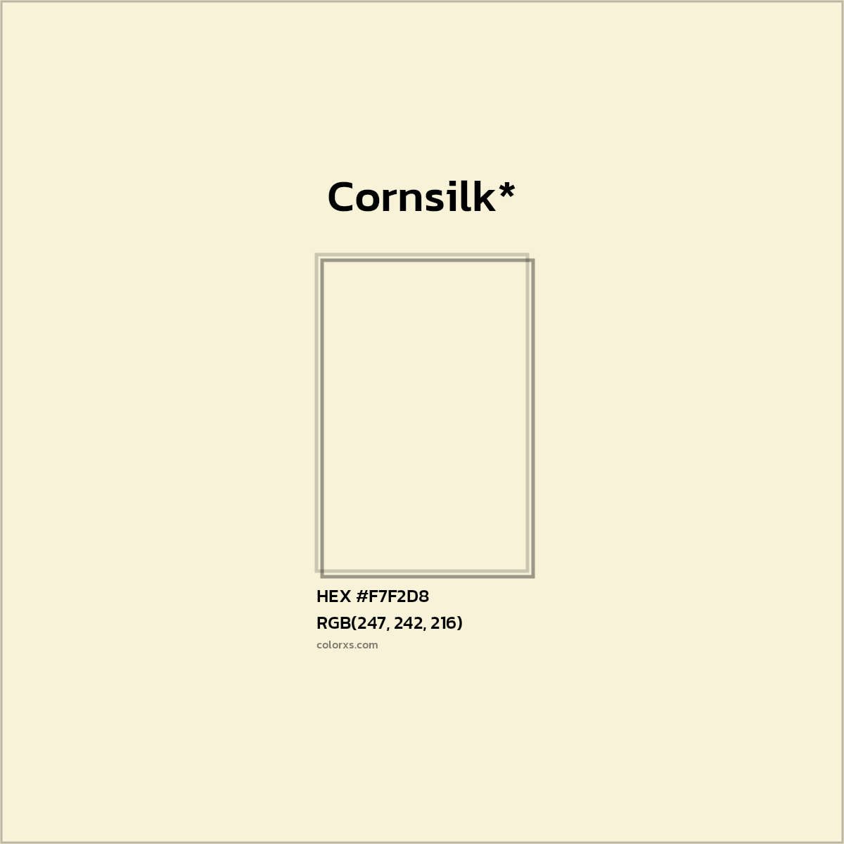 HEX #F7F2D8 Color Name, Color Code, Palettes, Similar Paints, Images