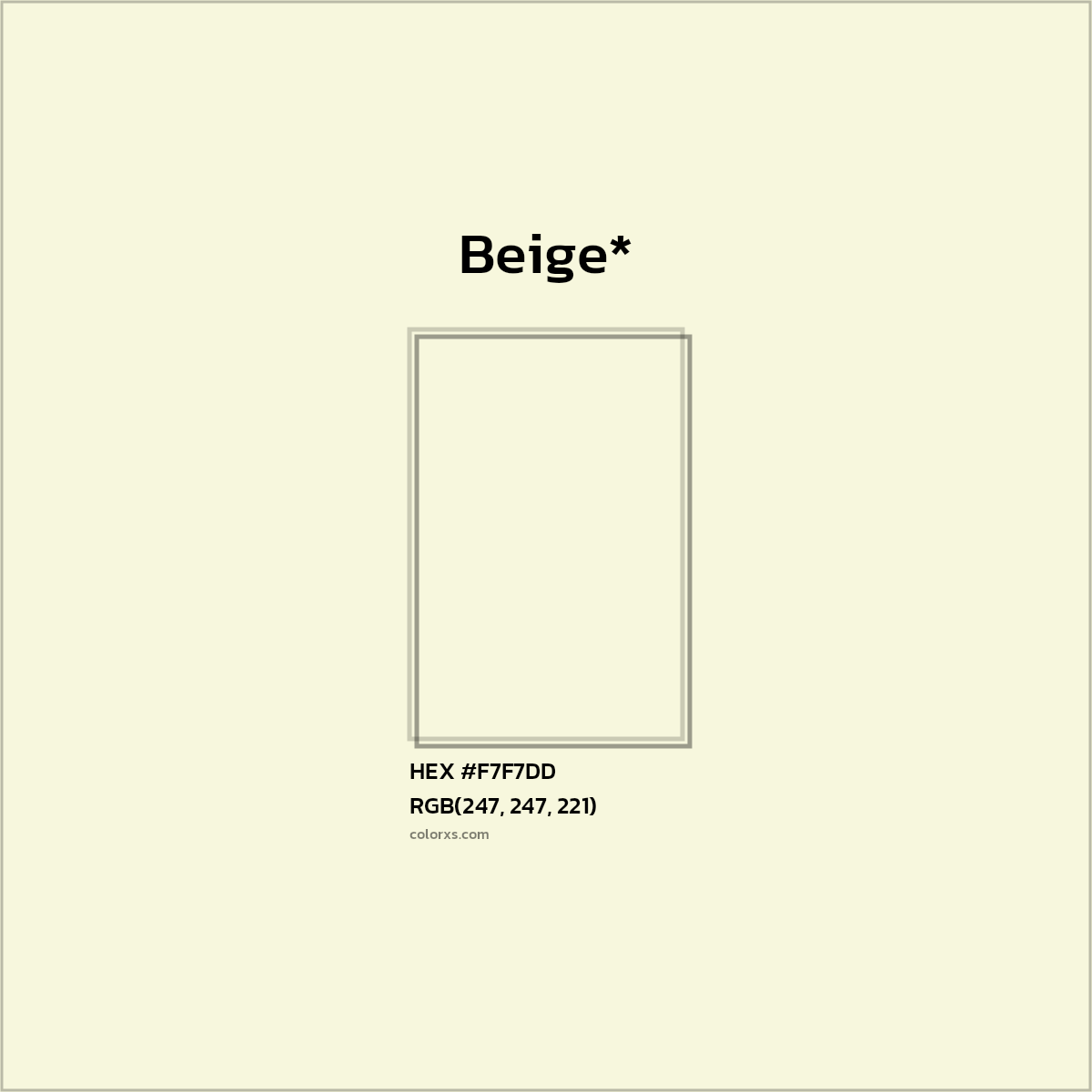 HEX #F7F7DD Color Name, Color Code, Palettes, Similar Paints, Images