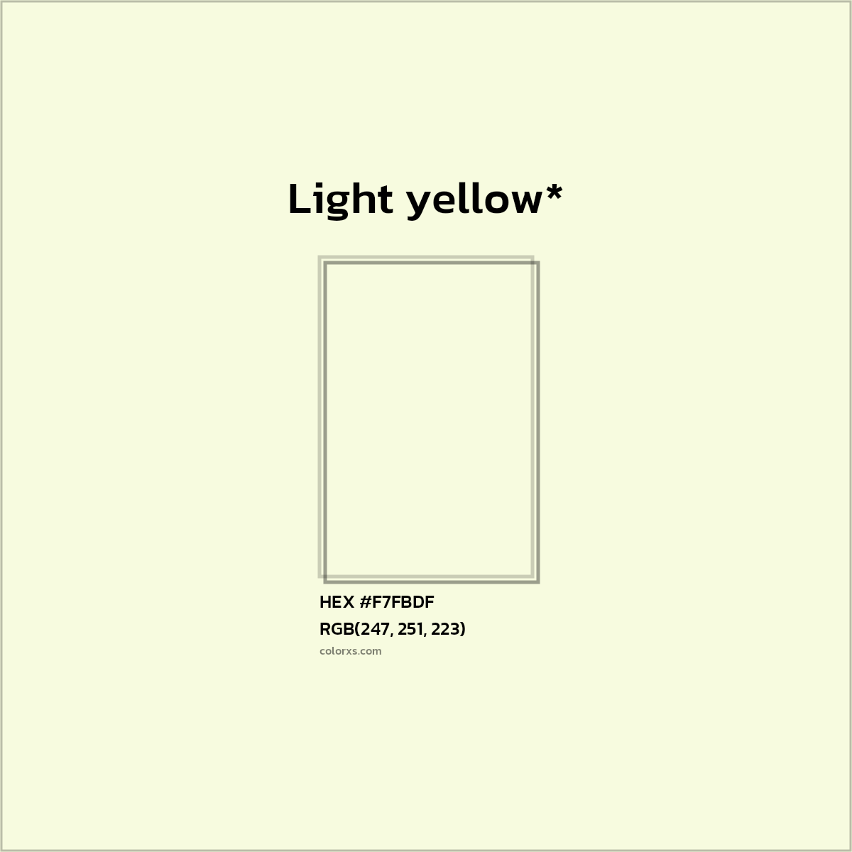HEX #F7FBDF Color Name, Color Code, Palettes, Similar Paints, Images