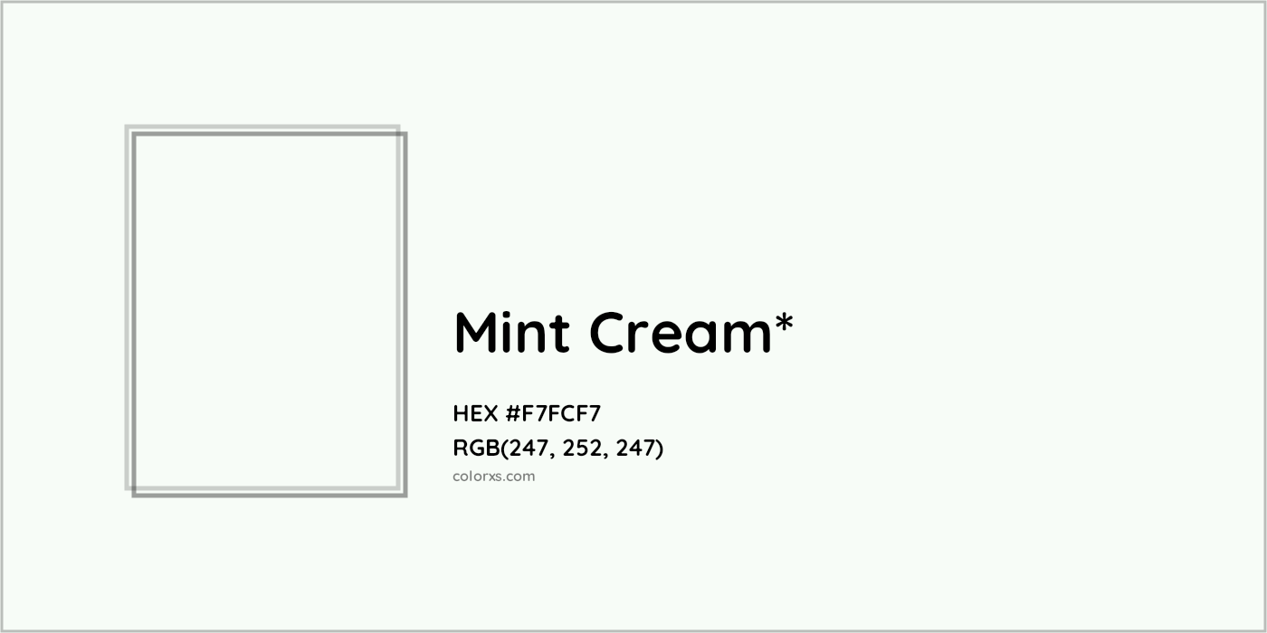 HEX #F7FCF7 Color Name, Color Code, Palettes, Similar Paints, Images