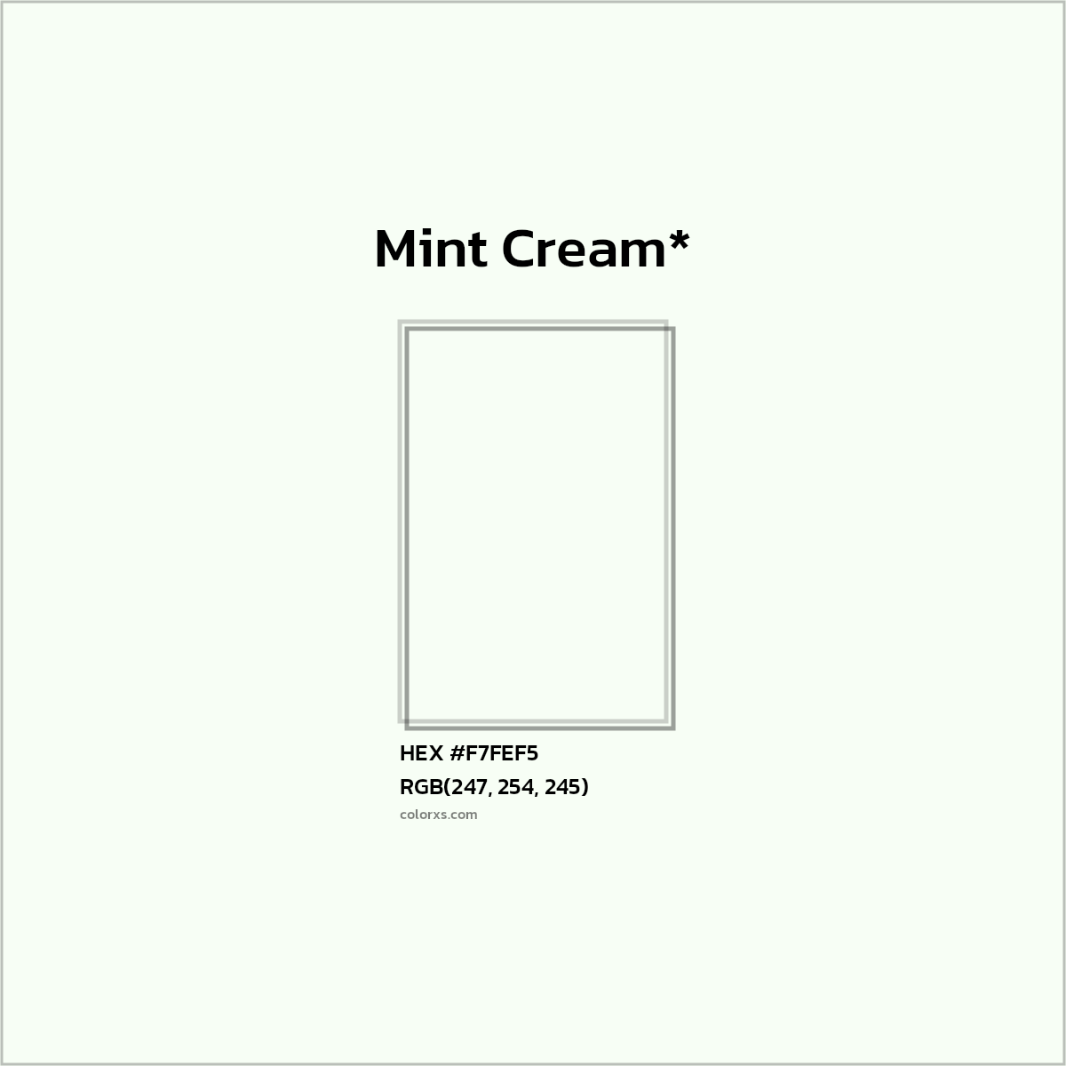 HEX #F7FEF5 Color Name, Color Code, Palettes, Similar Paints, Images