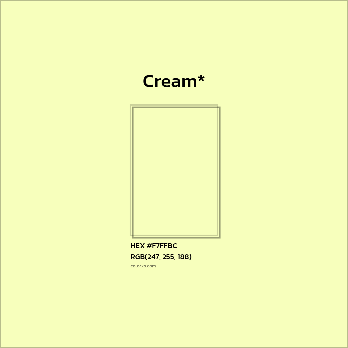 HEX #F7FFBC Color Name, Color Code, Palettes, Similar Paints, Images