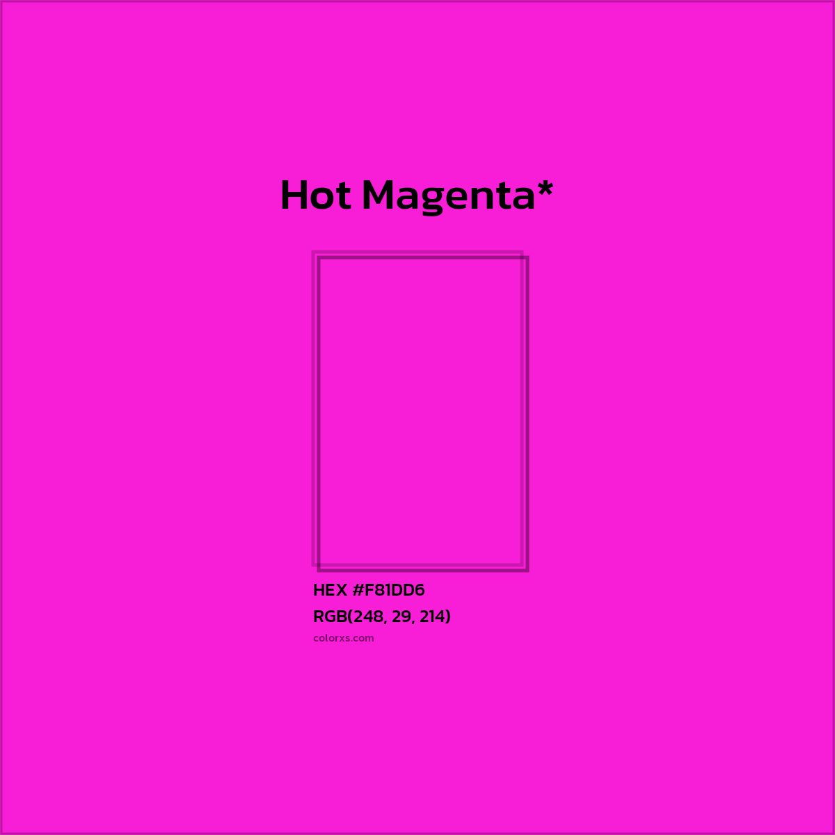 HEX #F81DD6 Color Name, Color Code, Palettes, Similar Paints, Images