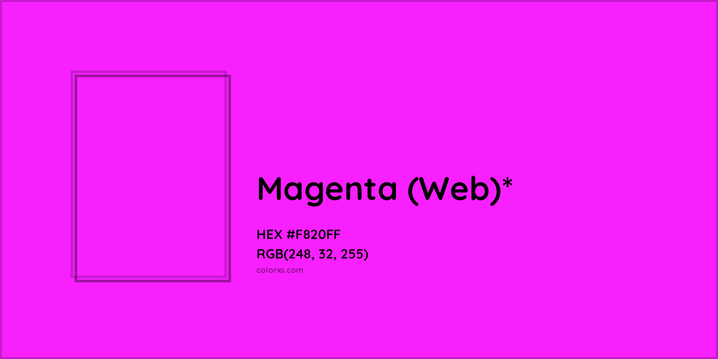 HEX #F820FF Color Name, Color Code, Palettes, Similar Paints, Images