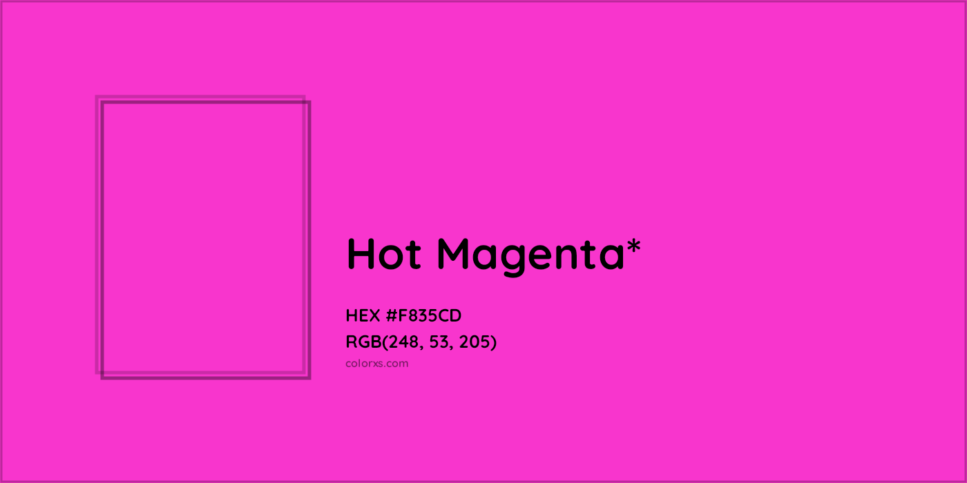 HEX #F835CD Color Name, Color Code, Palettes, Similar Paints, Images