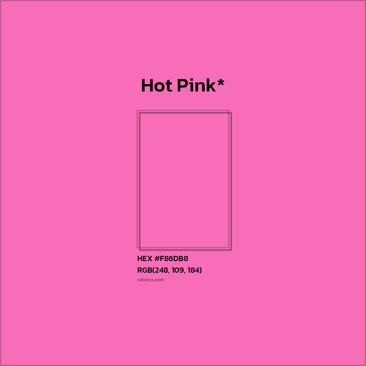HEX #F86DB8 Color Name, Color Code, Palettes, Similar Paints, Images