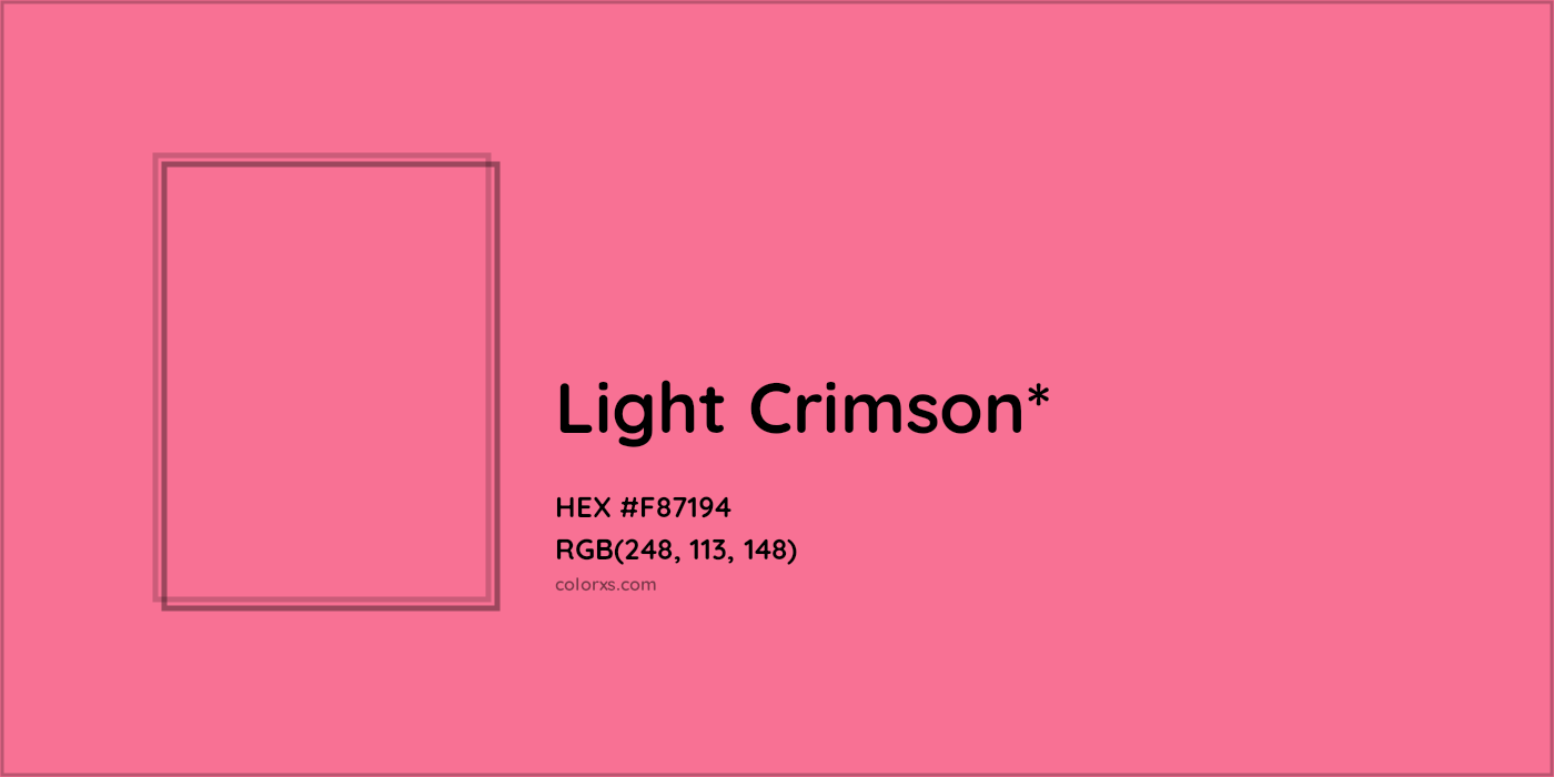 HEX #F87194 Color Name, Color Code, Palettes, Similar Paints, Images