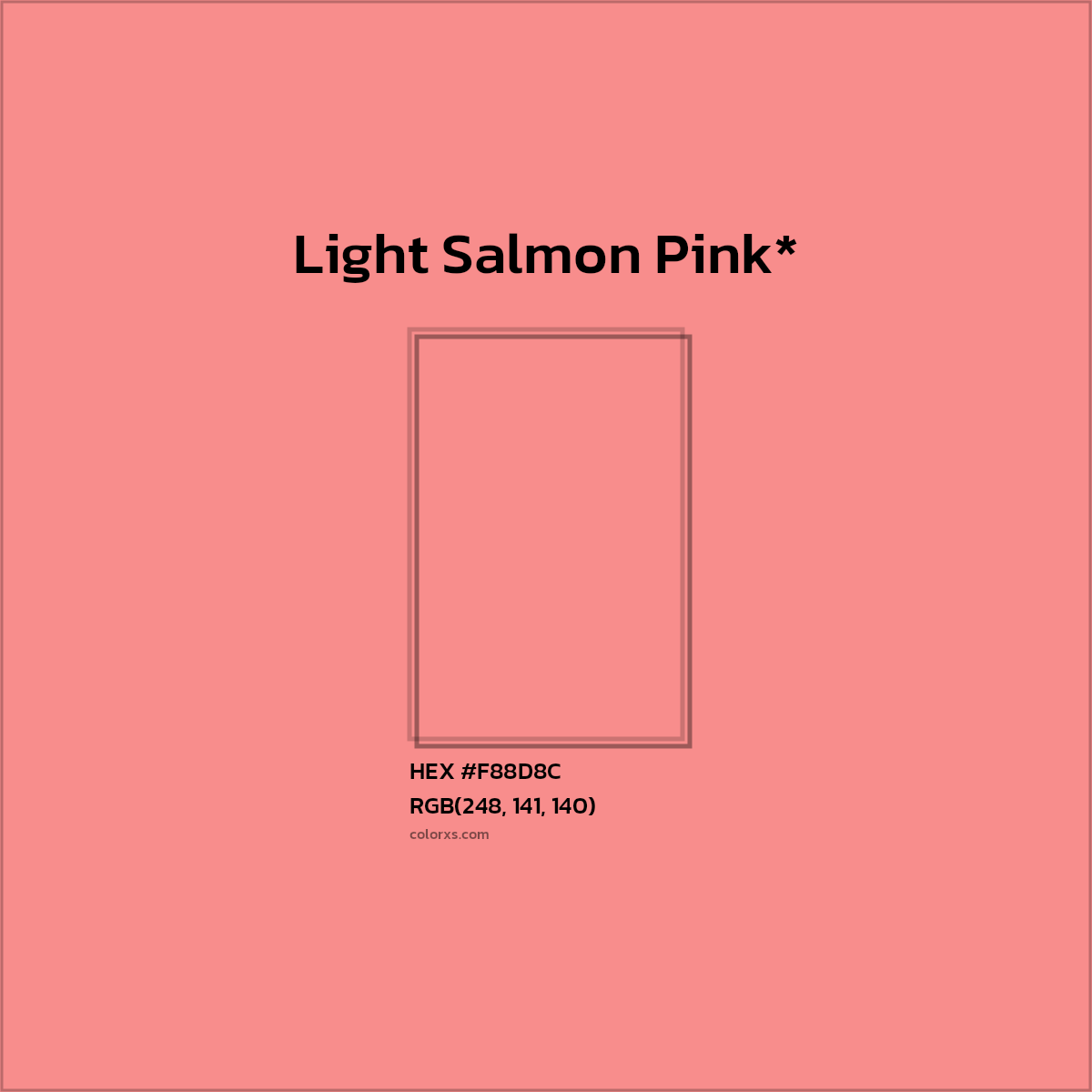 HEX #F88D8C Color Name, Color Code, Palettes, Similar Paints, Images