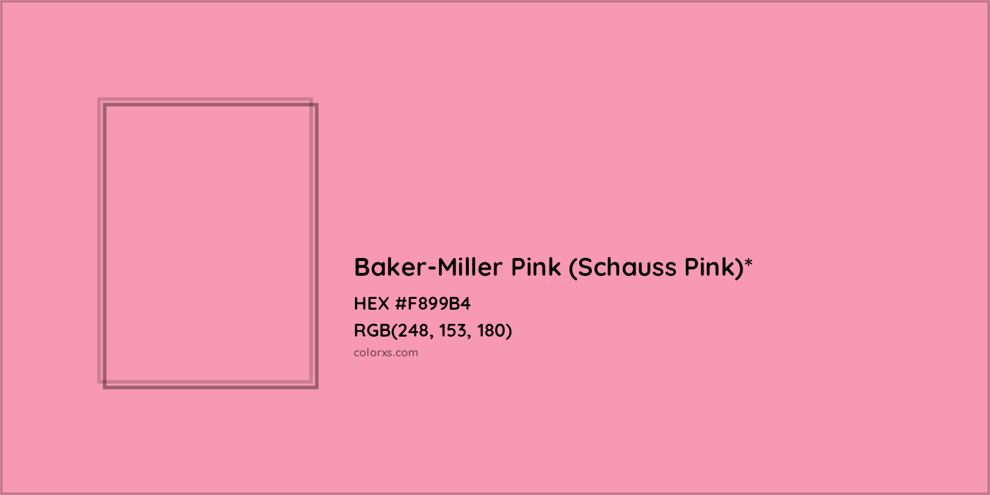 HEX #F899B4 Color Name, Color Code, Palettes, Similar Paints, Images