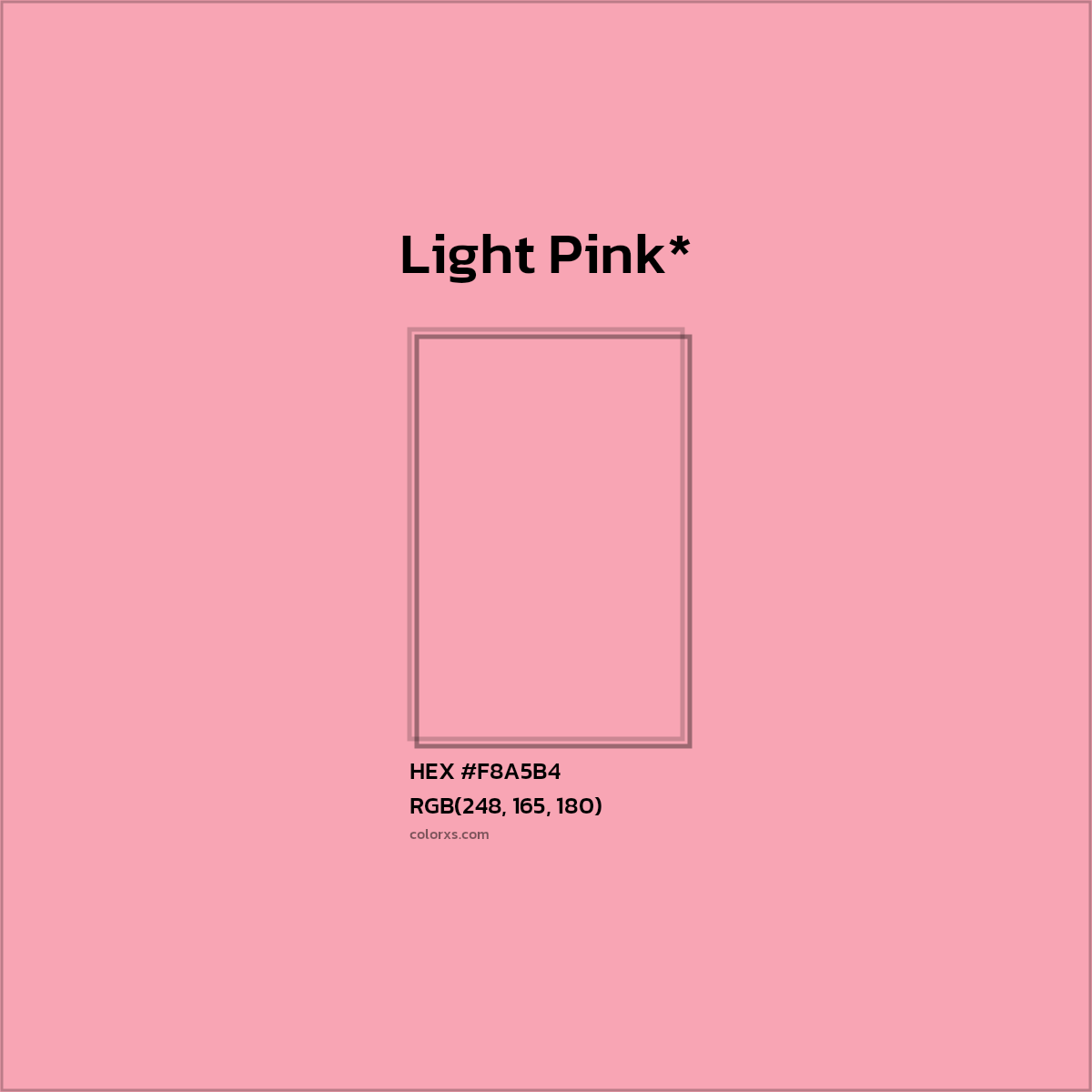 HEX #F8A5B4 Color Name, Color Code, Palettes, Similar Paints, Images