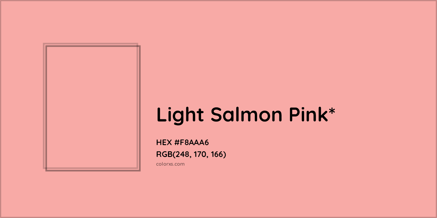 HEX #F8AAA6 Color Name, Color Code, Palettes, Similar Paints, Images