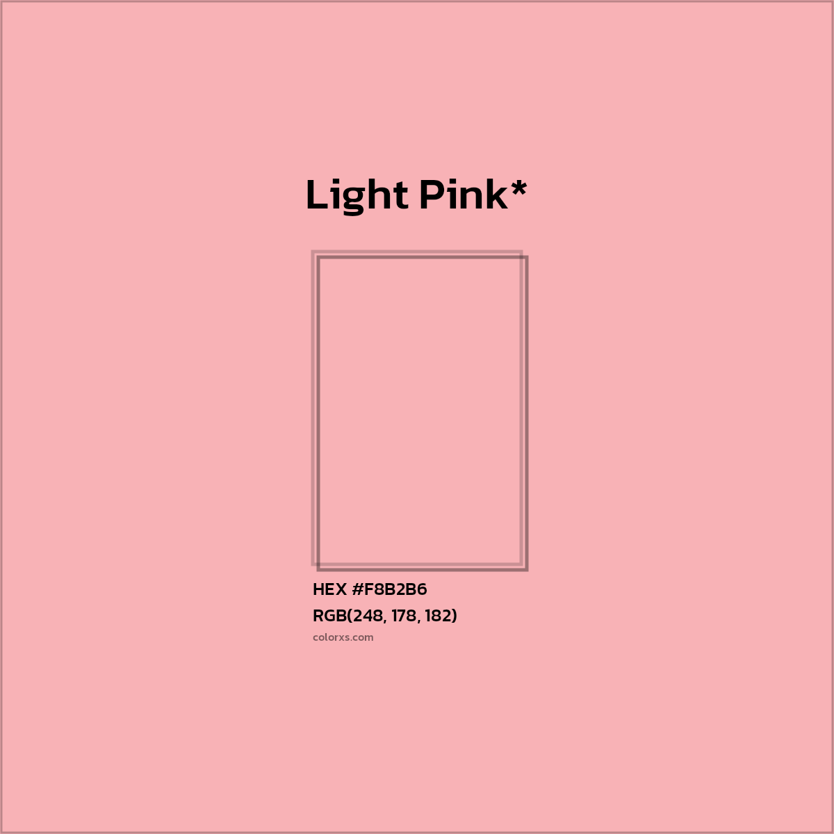 HEX #F8B2B6 Color Name, Color Code, Palettes, Similar Paints, Images