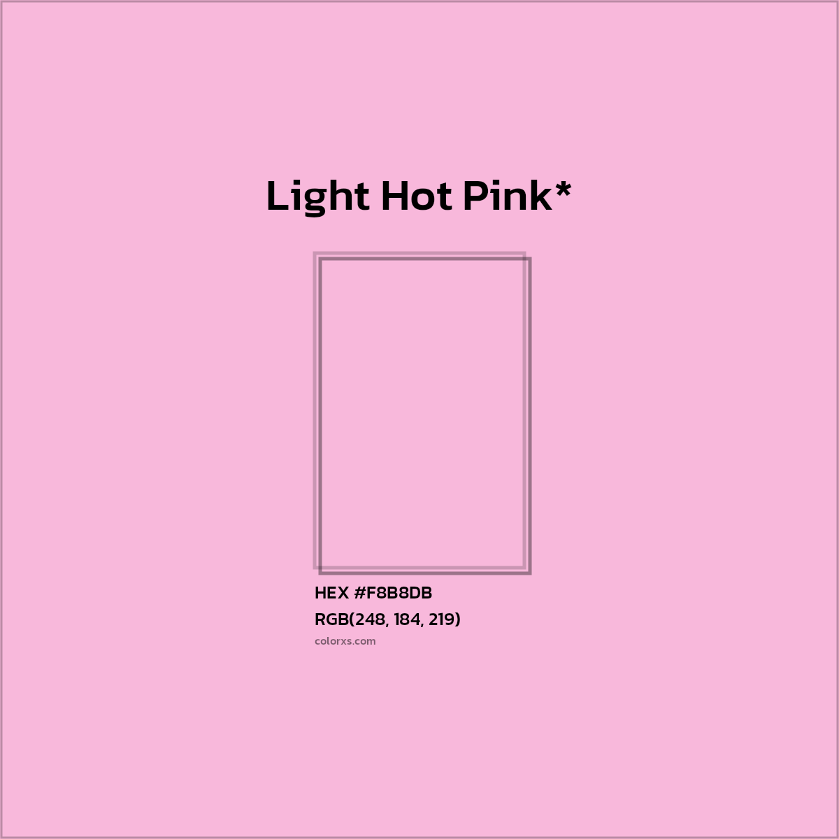 HEX #F8B8DB Color Name, Color Code, Palettes, Similar Paints, Images